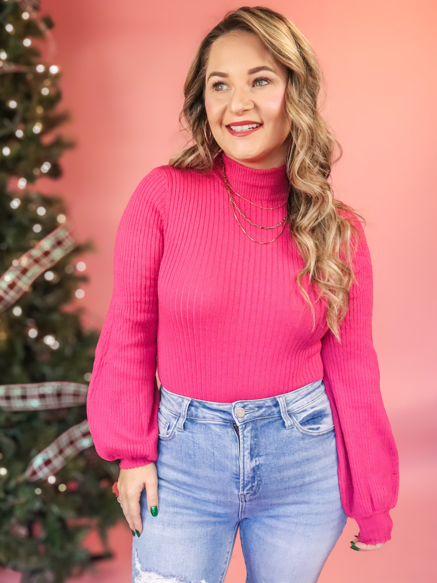 WITH LOVE RIBBED SWEATER MOCK NECK BODYSUIT - FINAL SALE