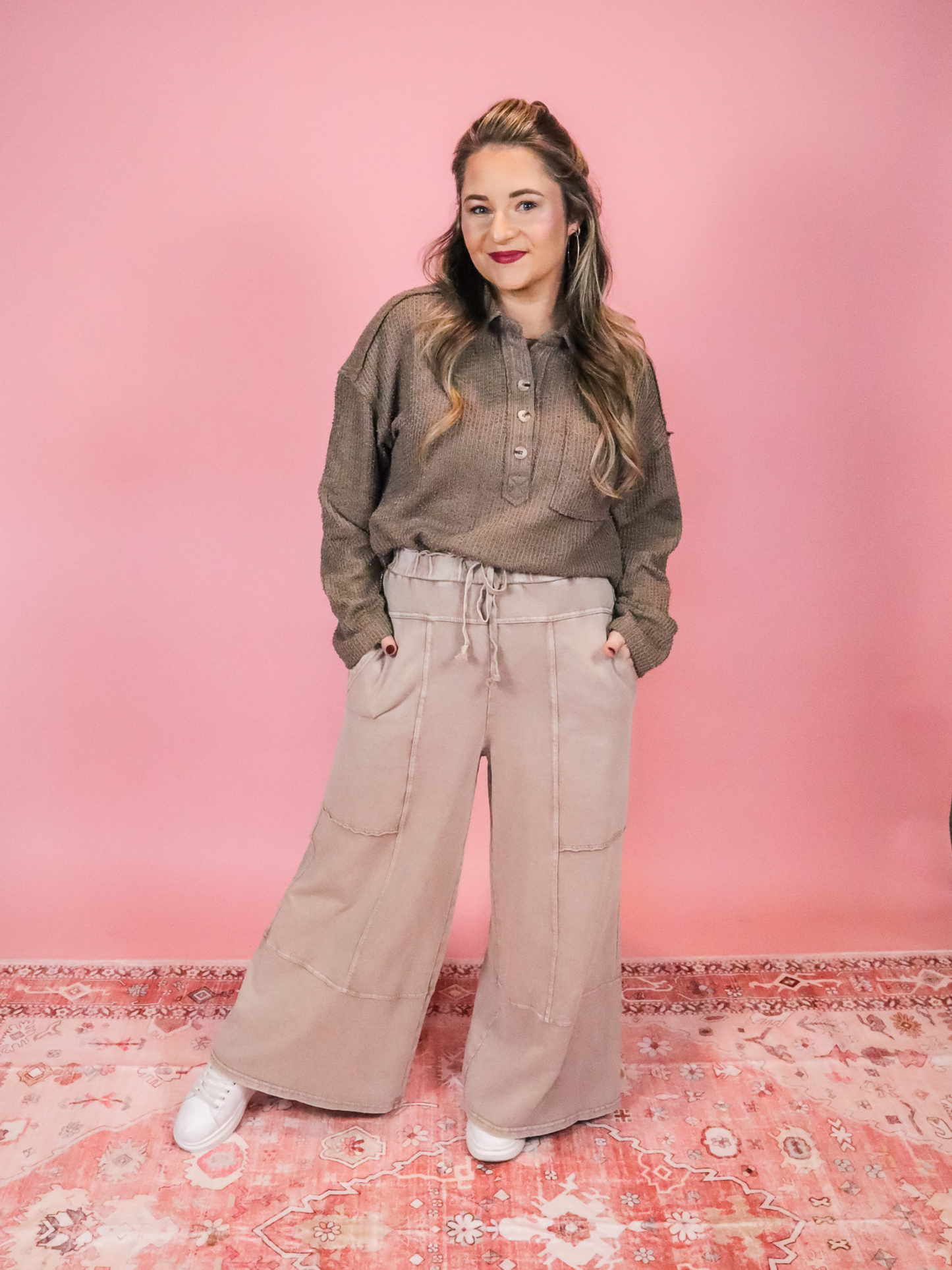 LIVE FOR TODAY KNIT COLLARED HENLEY - FINAL SALE