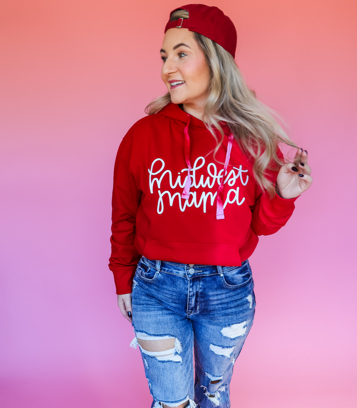 MIDWEST MAMA TWO TONE FRENCH TERRY HOODIE - TUESDAY TEE