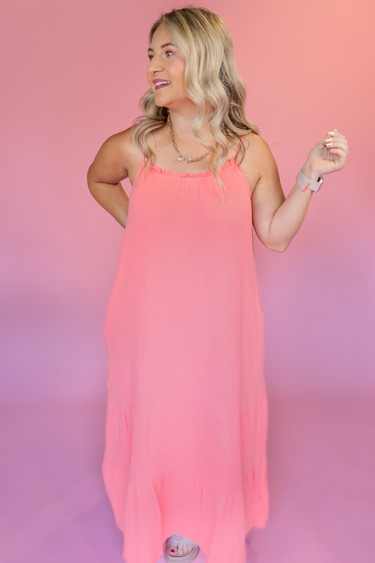 SUNSET DREAM GAUZE MIDI DRESS - FINAL SALE
