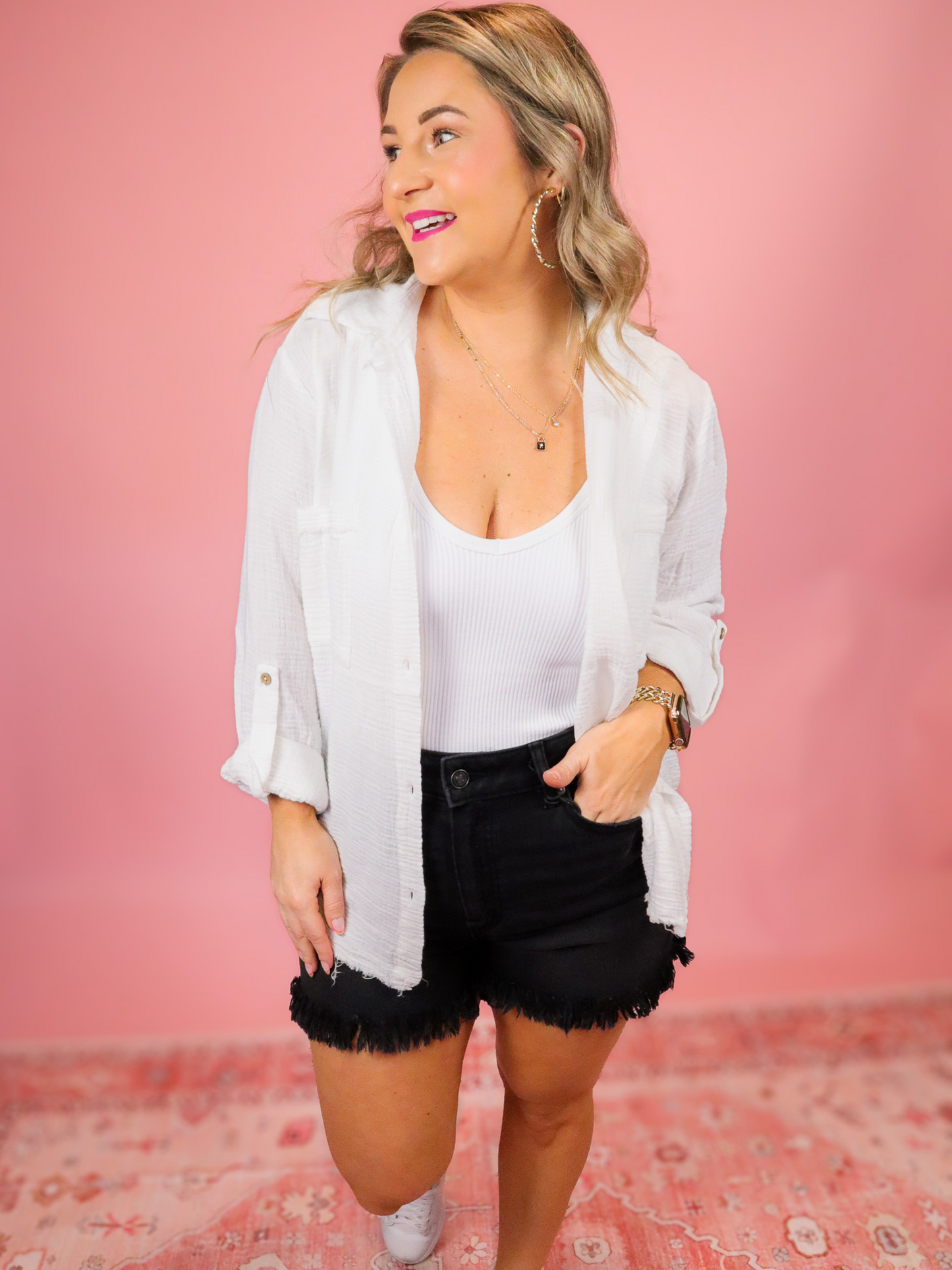 SEE YOU IN SAVANNAH DOUBLE GAUZE BUTTON DOWN SHIRT