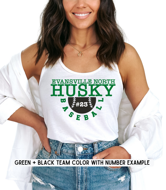ADULT CUSTOMIZABLE HALF BASEBALL SCHOOL + MASCOT