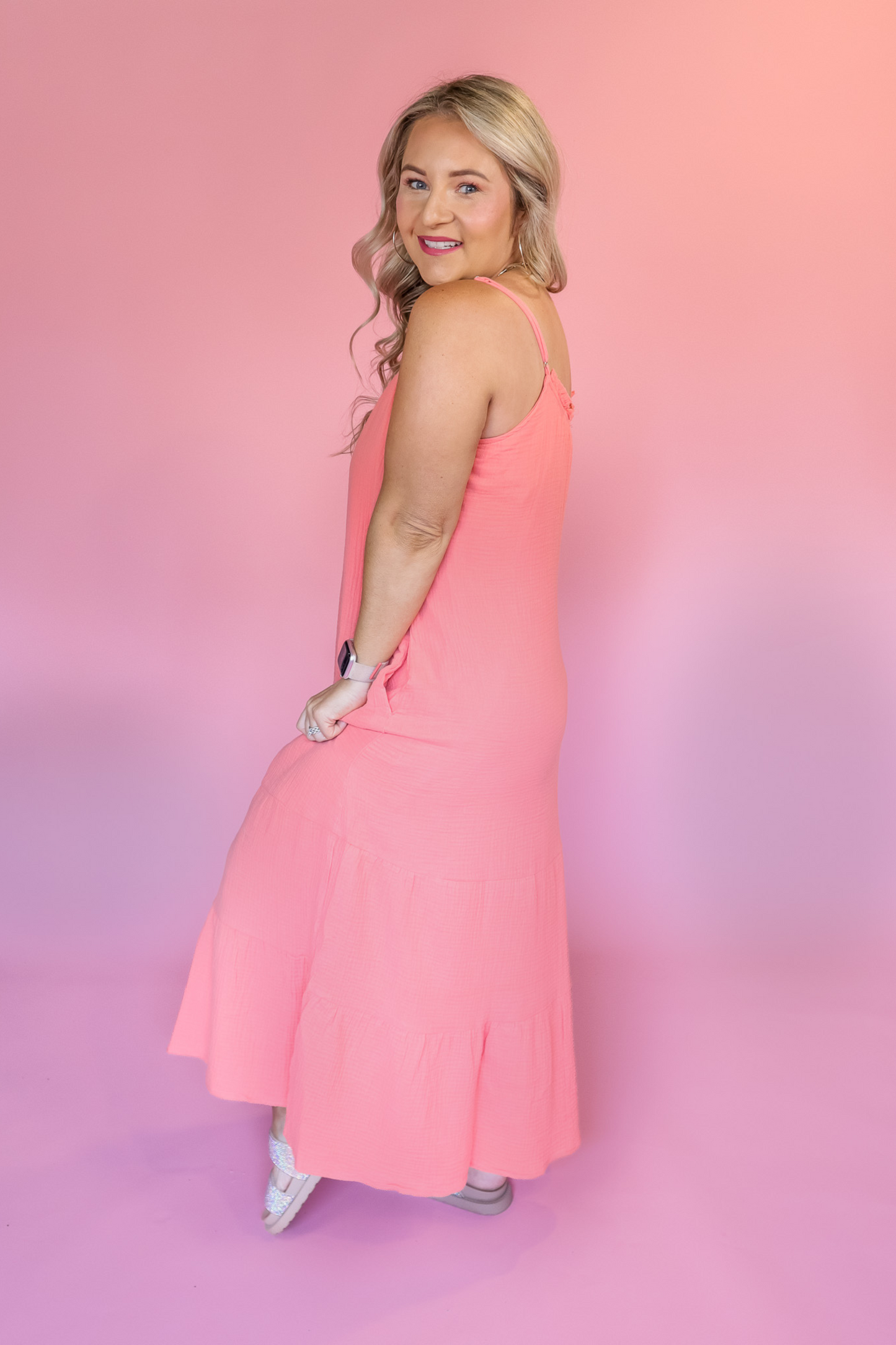 SUNSET DREAM GAUZE MIDI DRESS - FINAL SALE