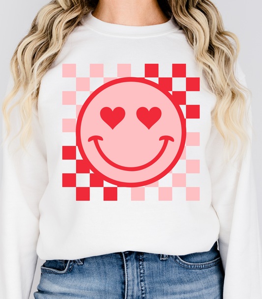 RETRO SMILEY CHECKERED FACE VALENTINE'S DAY