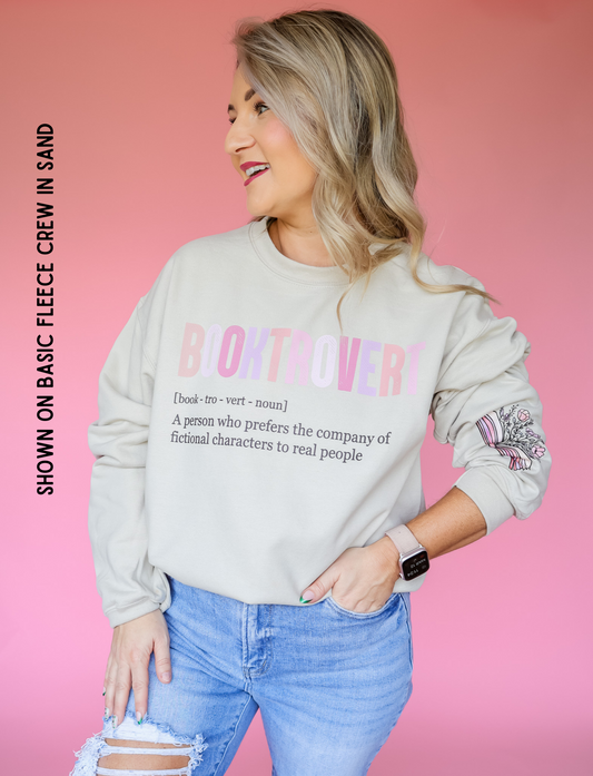 BOOKTROVERT W/ SLEEVE DESIGN + BACK DESIGN FOR TEES - ADULT