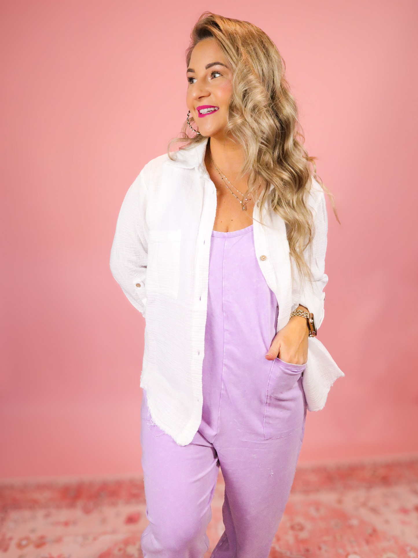 SEE YOU IN SAVANNAH DOUBLE GAUZE BUTTON DOWN SHIRT