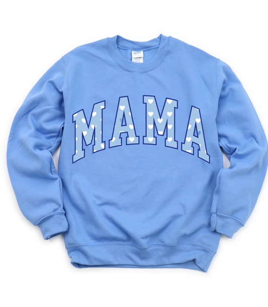 VARSITY MAMA HEARTS BLUE