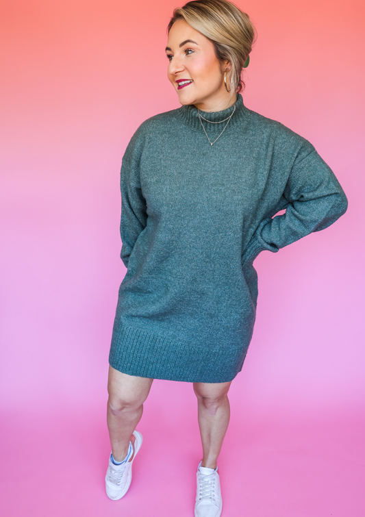 IN MY LANE RELAXED SWEATER DRESS