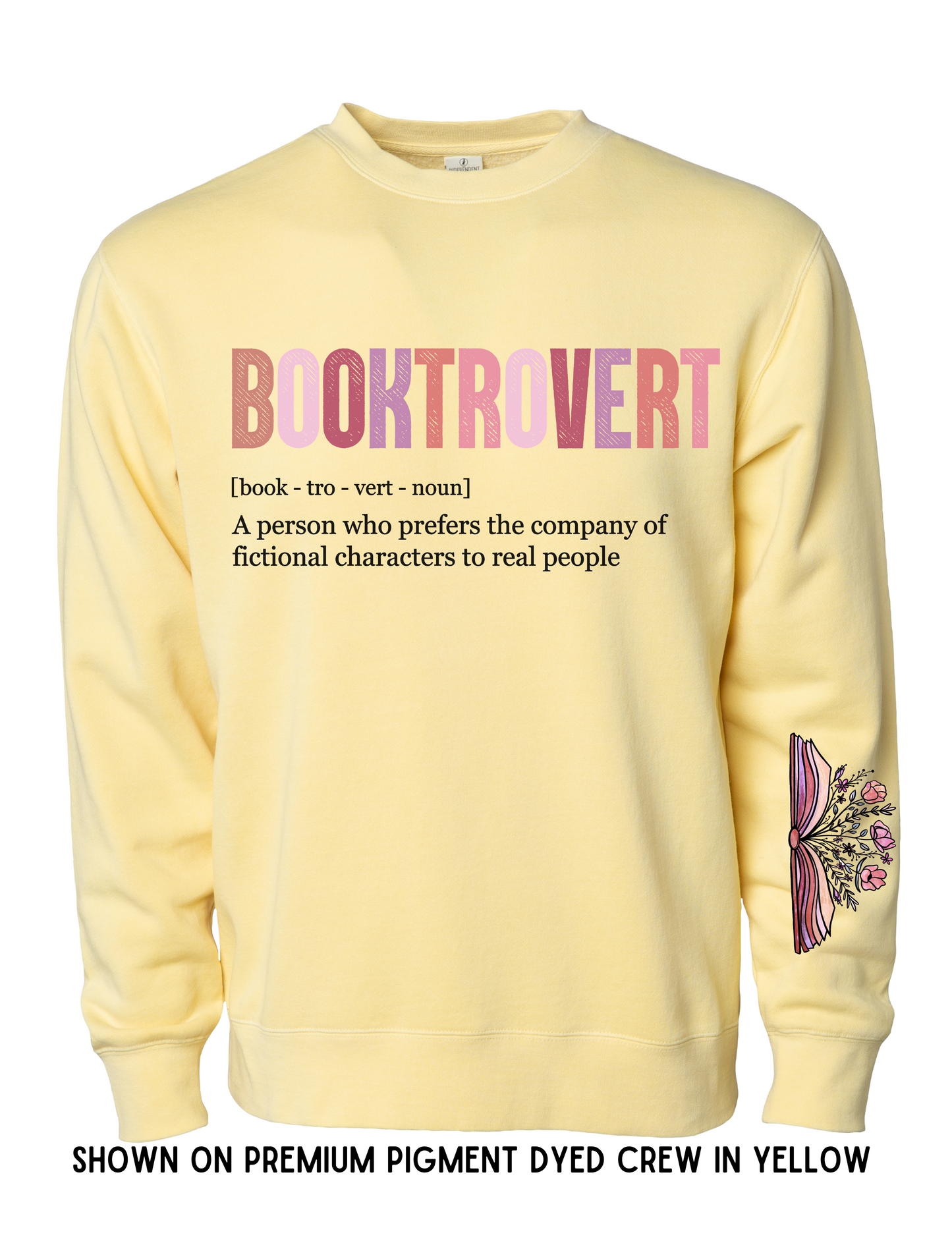BOOKTROVERT W/ SLEEVE DESIGN + BACK DESIGN FOR TEES - ADULT
