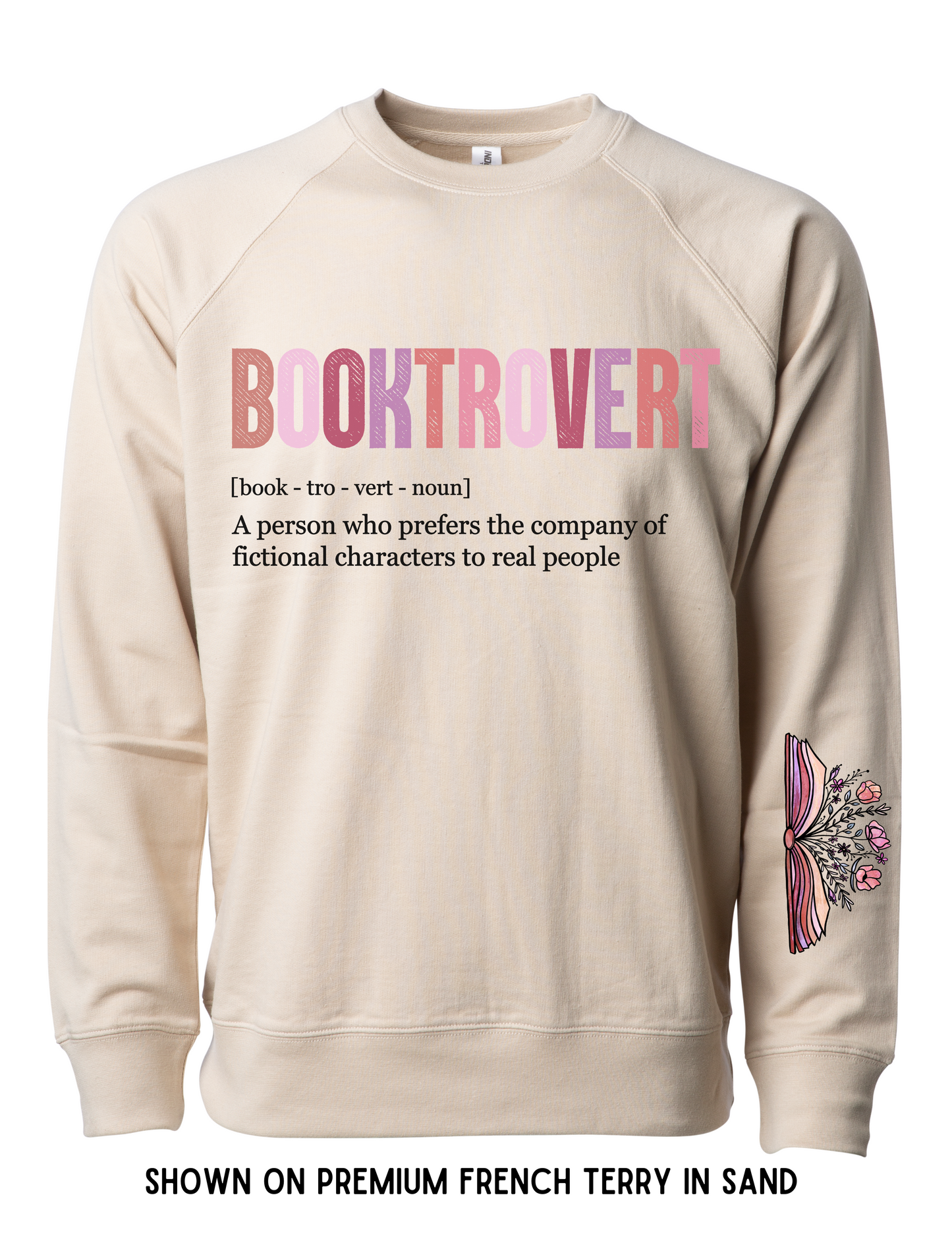 BOOKTROVERT W/ SLEEVE DESIGN + BACK DESIGN FOR TEES - ADULT