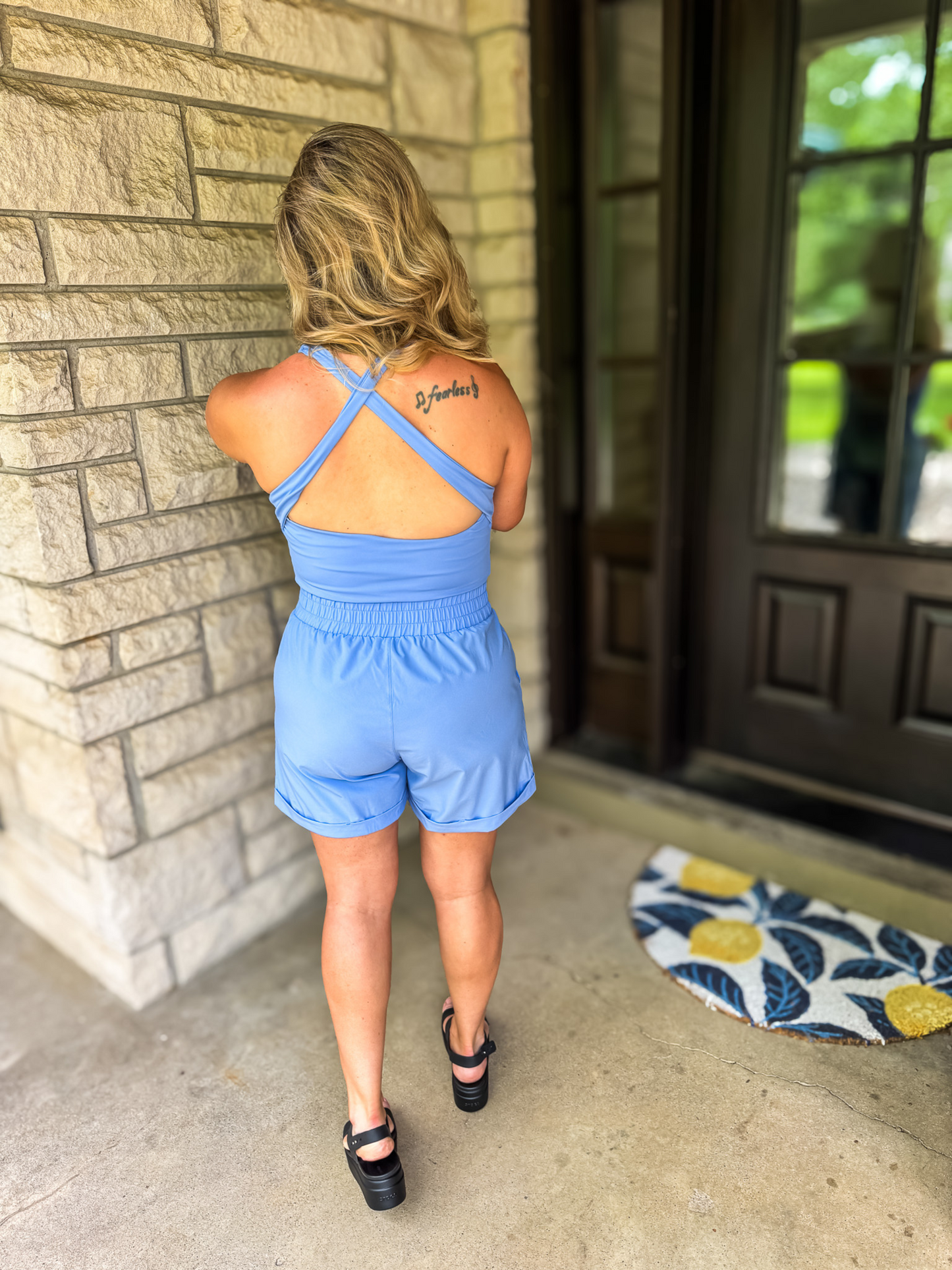 ULTIMATE ON-THE-GO ACTIVE ROMPER PALE BLUE