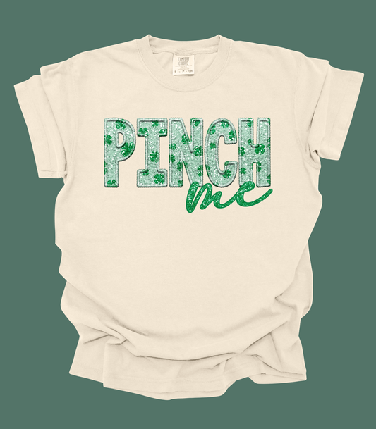 FAUX EMBROIDERY GLITTER PINCH ME ADULTS