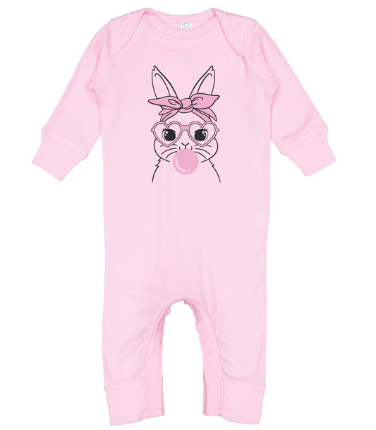 INFANT BUBBLE GUM BUNNY ROMPER