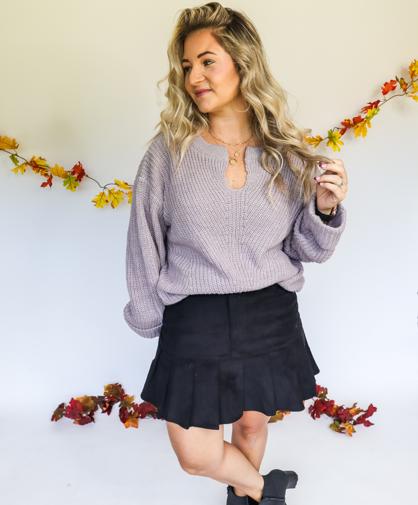 WIN MY HEART V NECK SWEATER - FINAL SALE