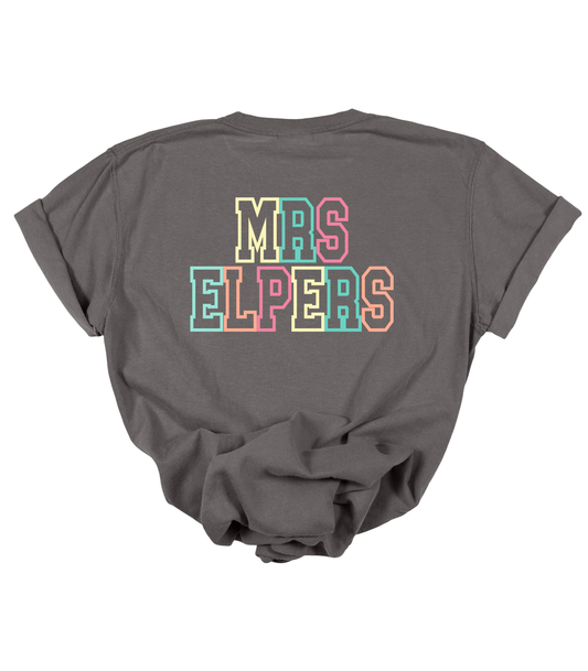 CUSTOMIZABLE SCHOOL MULTI COLOR TEE FRONT + BACK DESIGN - PJ EXCLUSIVE