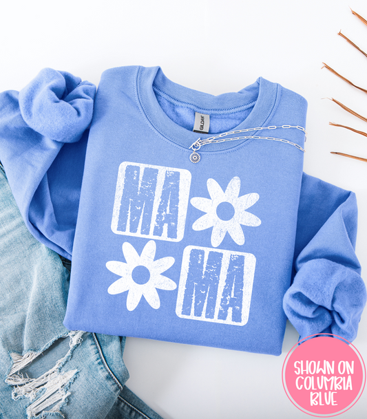 RETRO FLORAL MAMA - CREWS + HOODIES