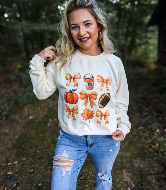 FALL FOOTBALL CROQUETTE BOW COLLAGE