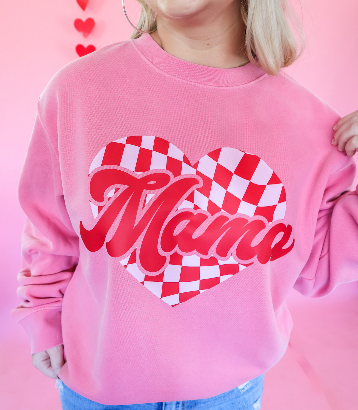 MAMA CHECKERED HEART VALENTINE'S DAY