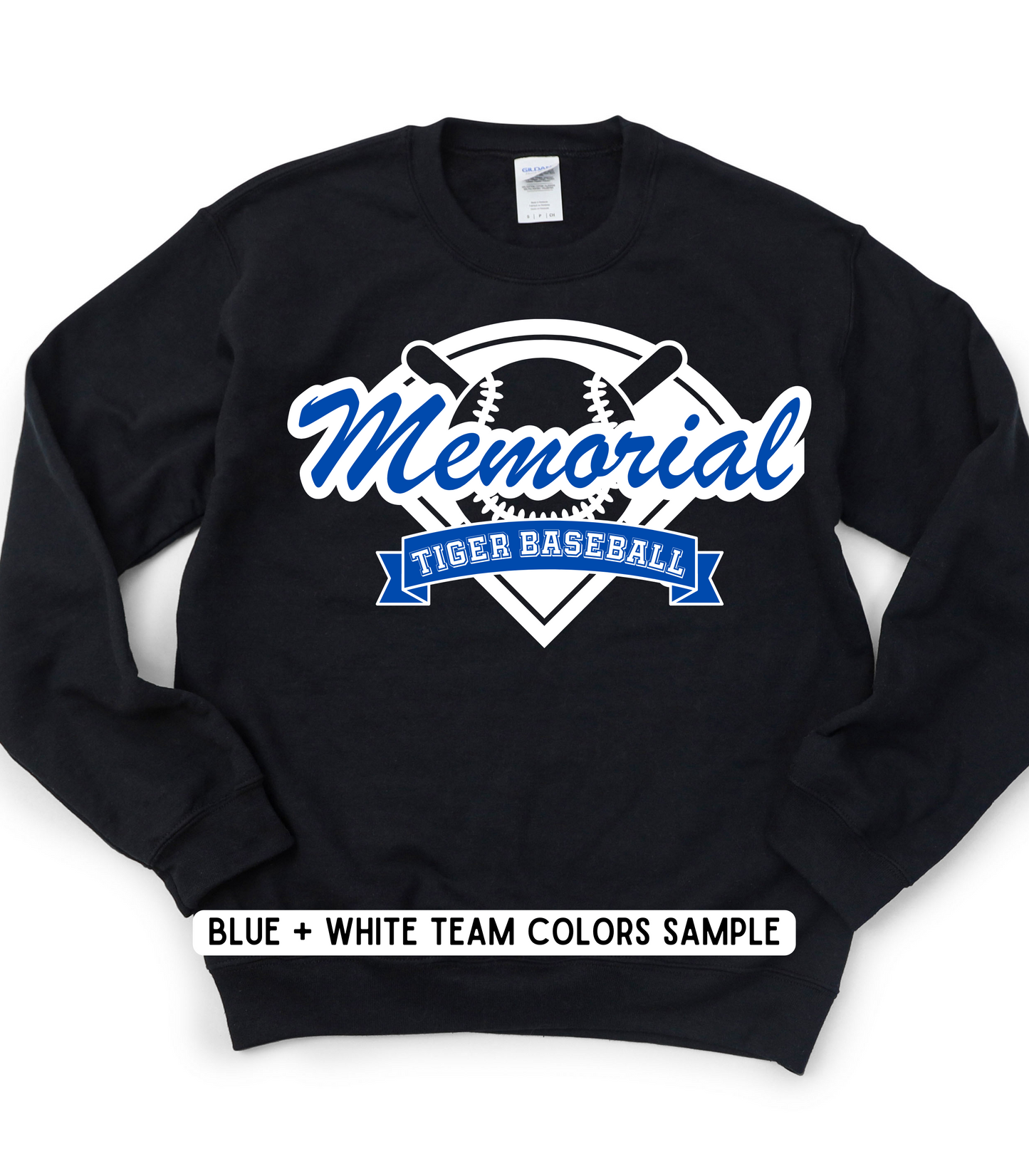 ADULT CUSTOMIZABLE BASEBALL/SOFTBALL DIAMOND WITH BANNER CREWNECK
