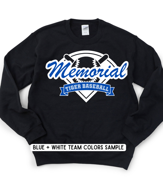 ADULT CUSTOMIZABLE BASEBALL/SOFTBALL DIAMOND WITH BANNER CREWNECK