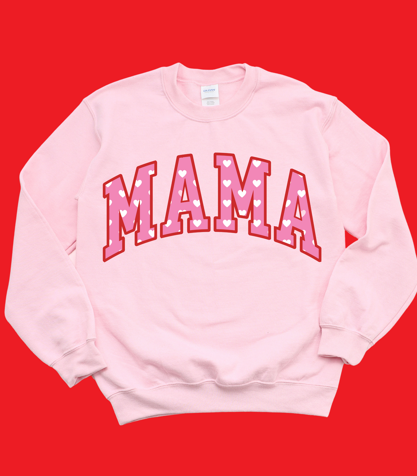 VARSITY MAMA HEARTS PINK VALENTINE'S DAY