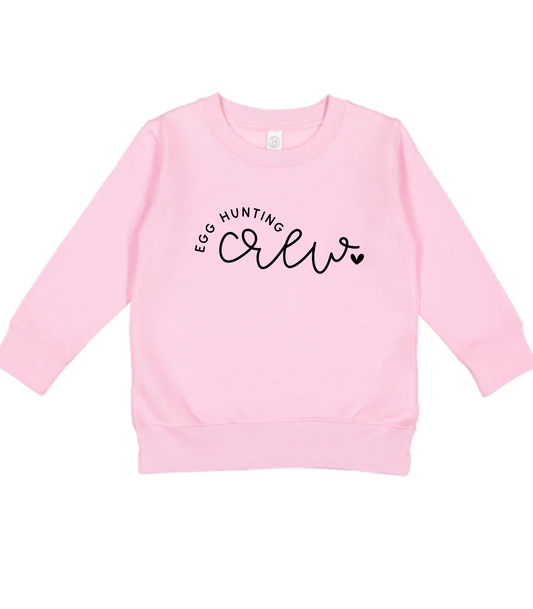 KIDS MINIMALIST EGG HUNTING CREW CREWNECK SWEATSHIRT