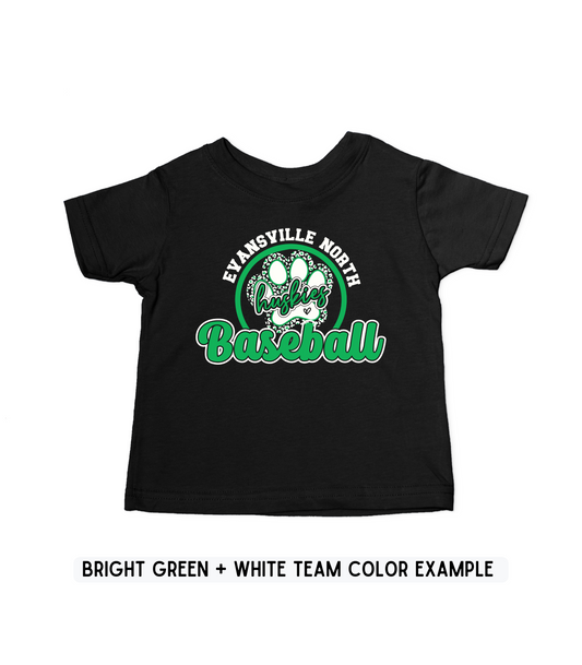 KIDS CUSTOMIZABLE BASEBALL PAW TEE
