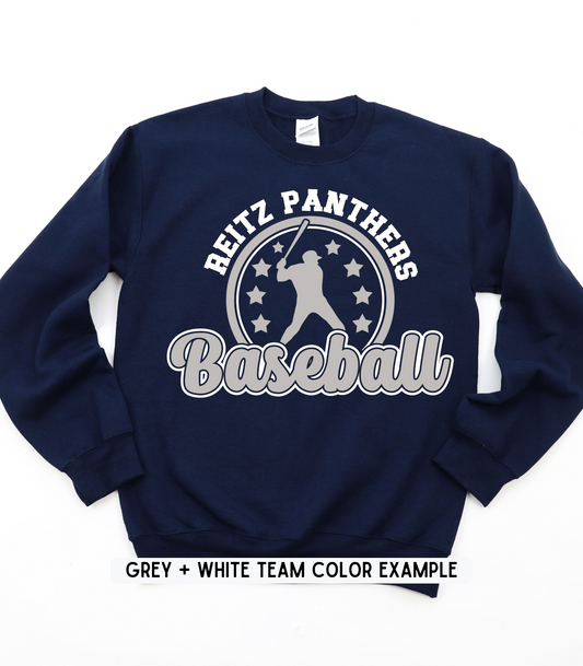 ADULT CUSTOMIZABLE BASEBALL W/STARS CREWNECK