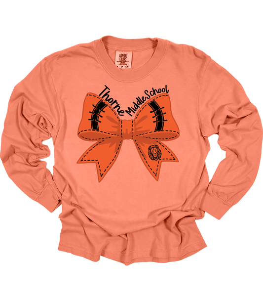 THORNE MS ORANGE + BLACK BOW - TEES + LONG SLEEVE TEES