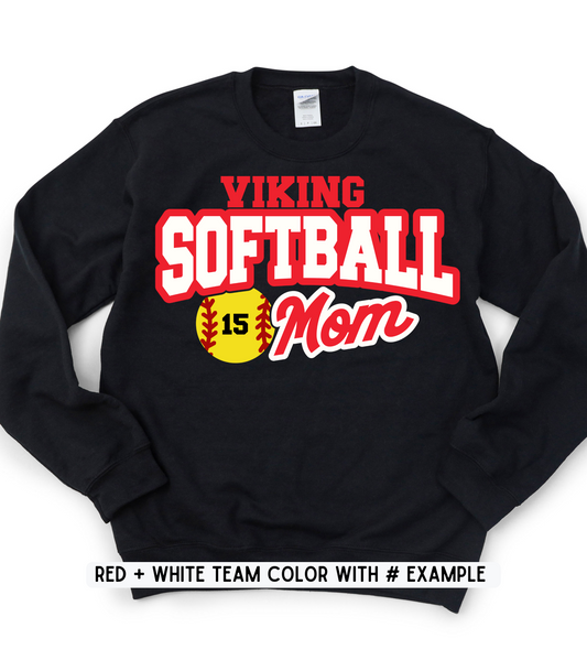 ADULT CUSTOMIZABLE SOFTBALL MOM CREWNECK