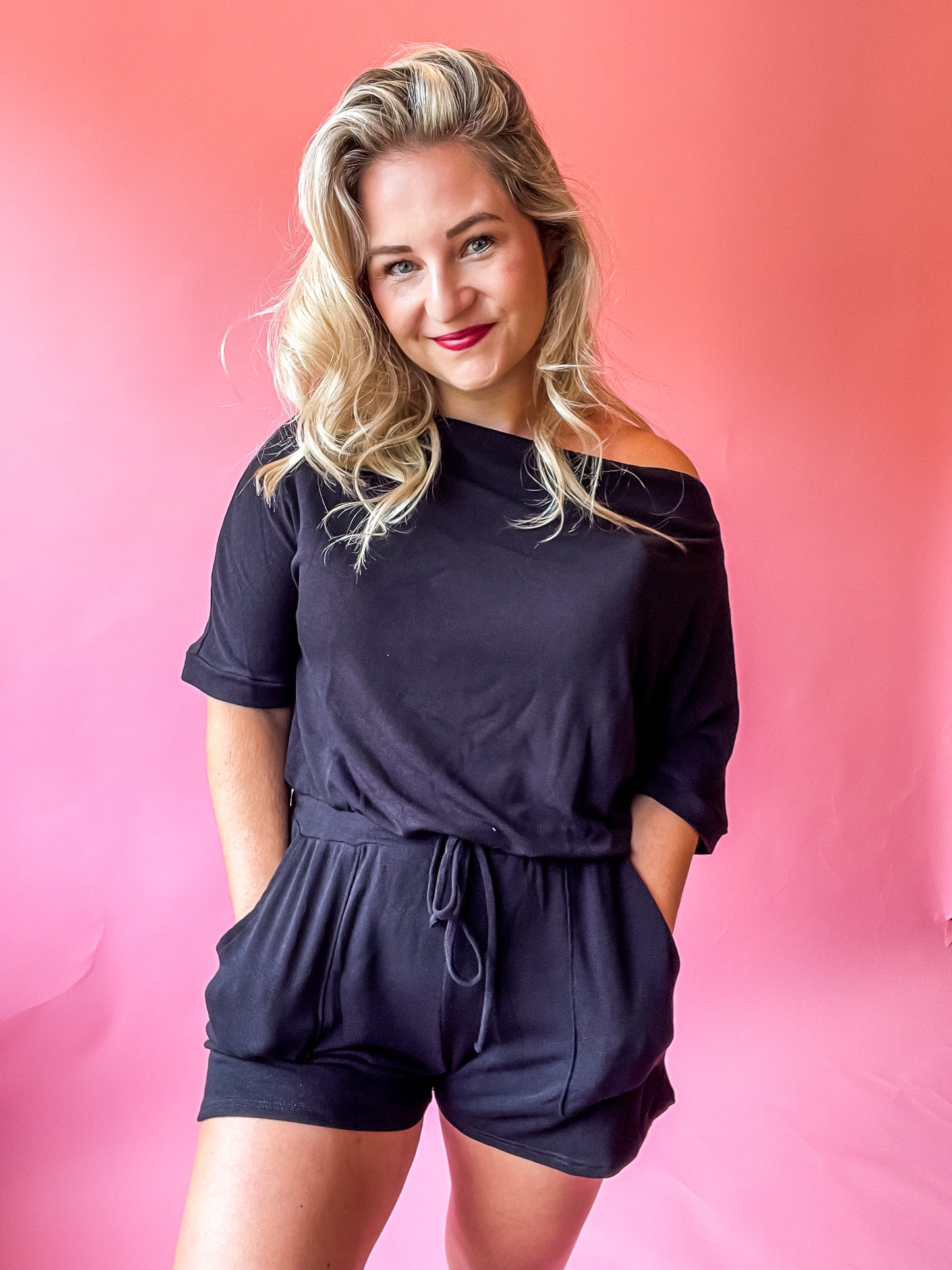 RESTOCK * AIN'T THAT SOME OFF SHOULDER ROMPER - FINAL SALE