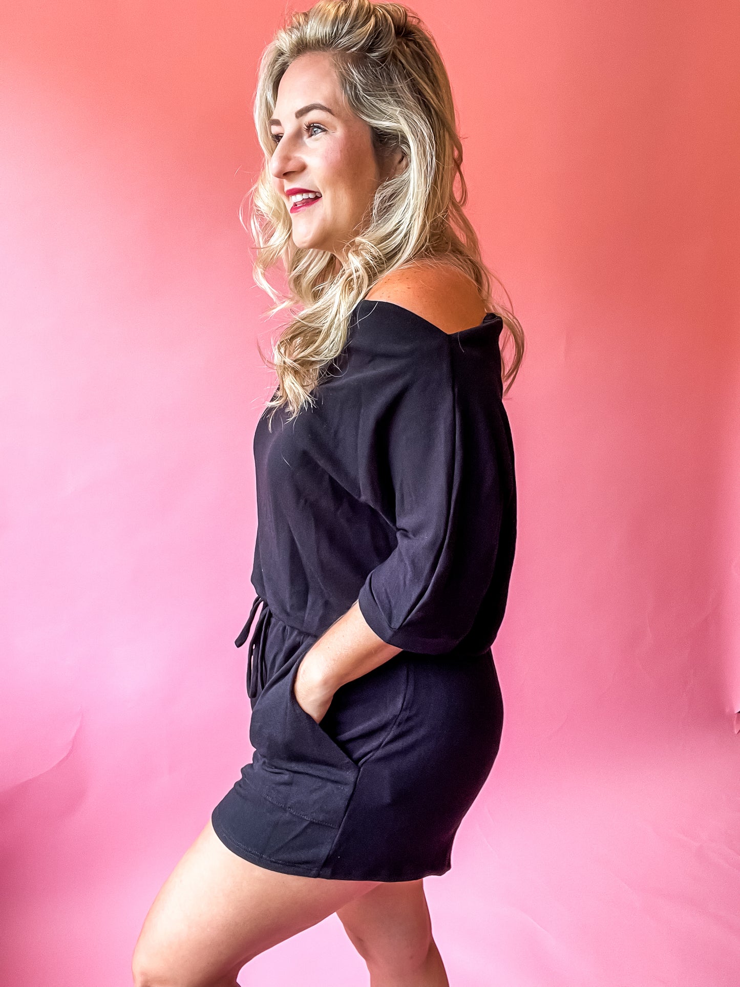 RESTOCK * AIN'T THAT SOME OFF SHOULDER ROMPER - FINAL SALE