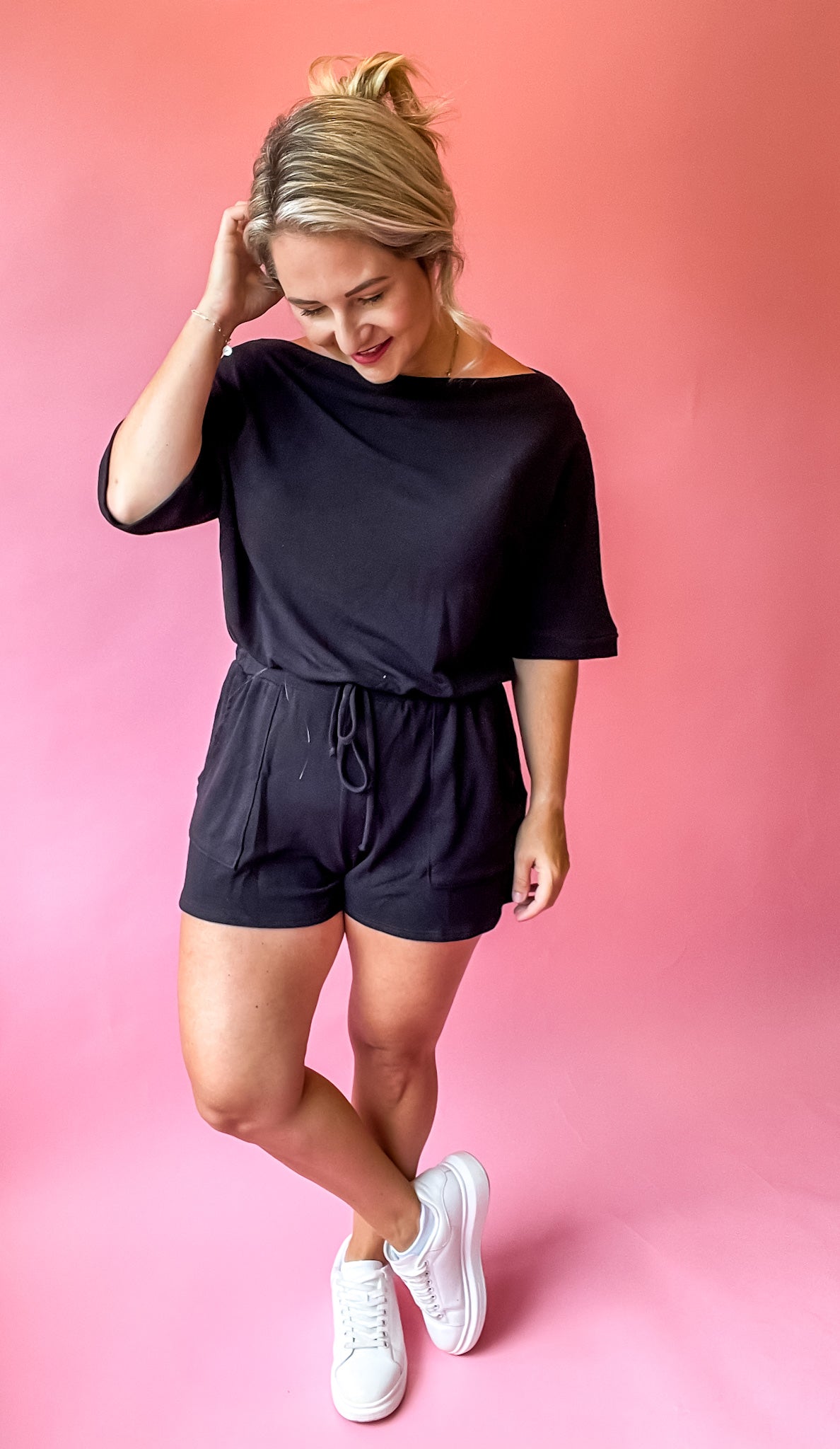 RESTOCK * AIN'T THAT SOME OFF SHOULDER ROMPER - FINAL SALE