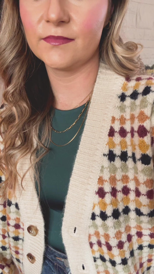 SNOW PLACE LIKE HOME BOYFRIEND BUTTON DOWN CARDIGAN