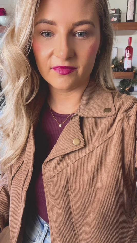 NOVEMBER NIGHTS CORDUROY BOMBER JACKET - FINAL SALE