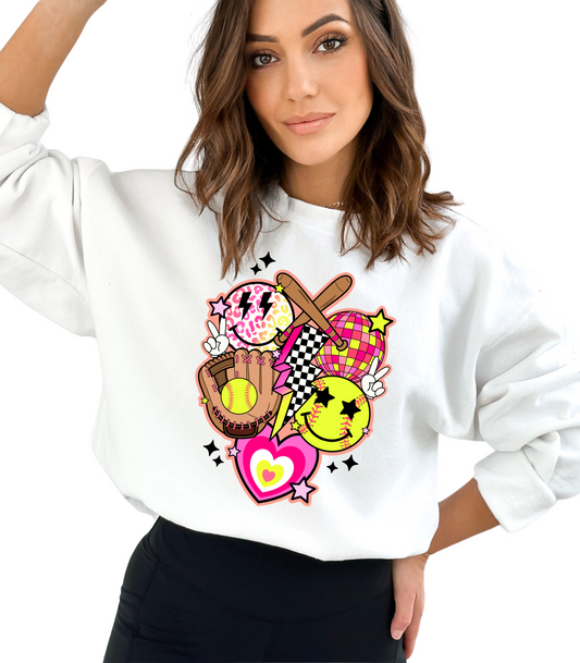 ADULT RETRO SOFTBALL CREWNECK