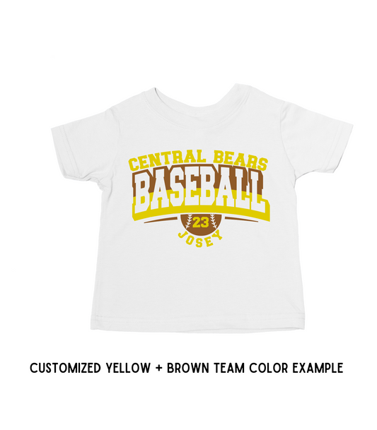 KIDS CUSTOMIZED SPLIT COLOR BASEBALL TEE