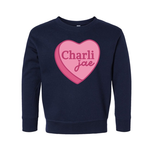 CUSTOMIZABLE NAME CONVERSATION HEART YOUTH CREW/TEE