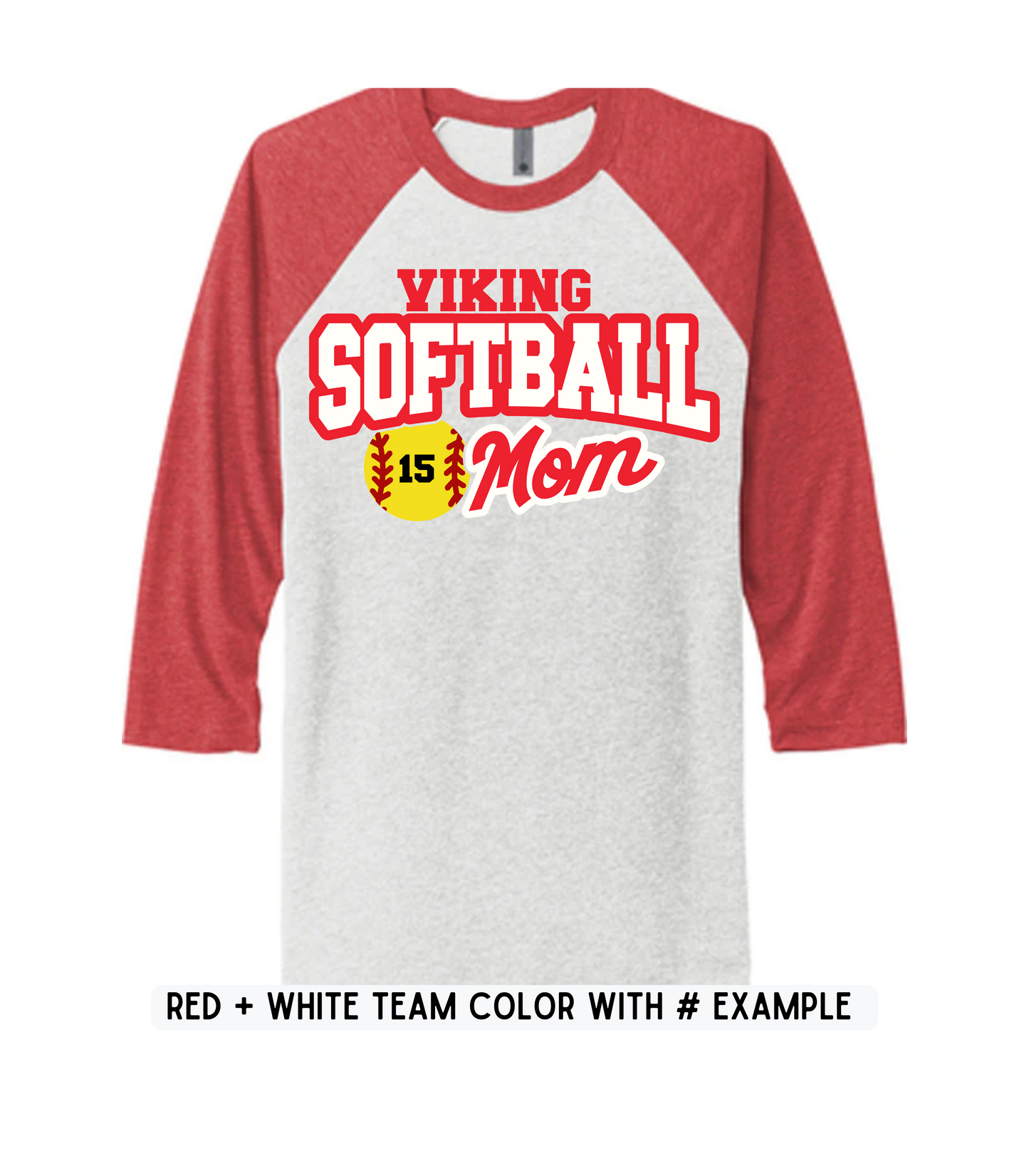 ADULT CUSTOMIZABLE SOFTBALL MOM TEE OPTIONS