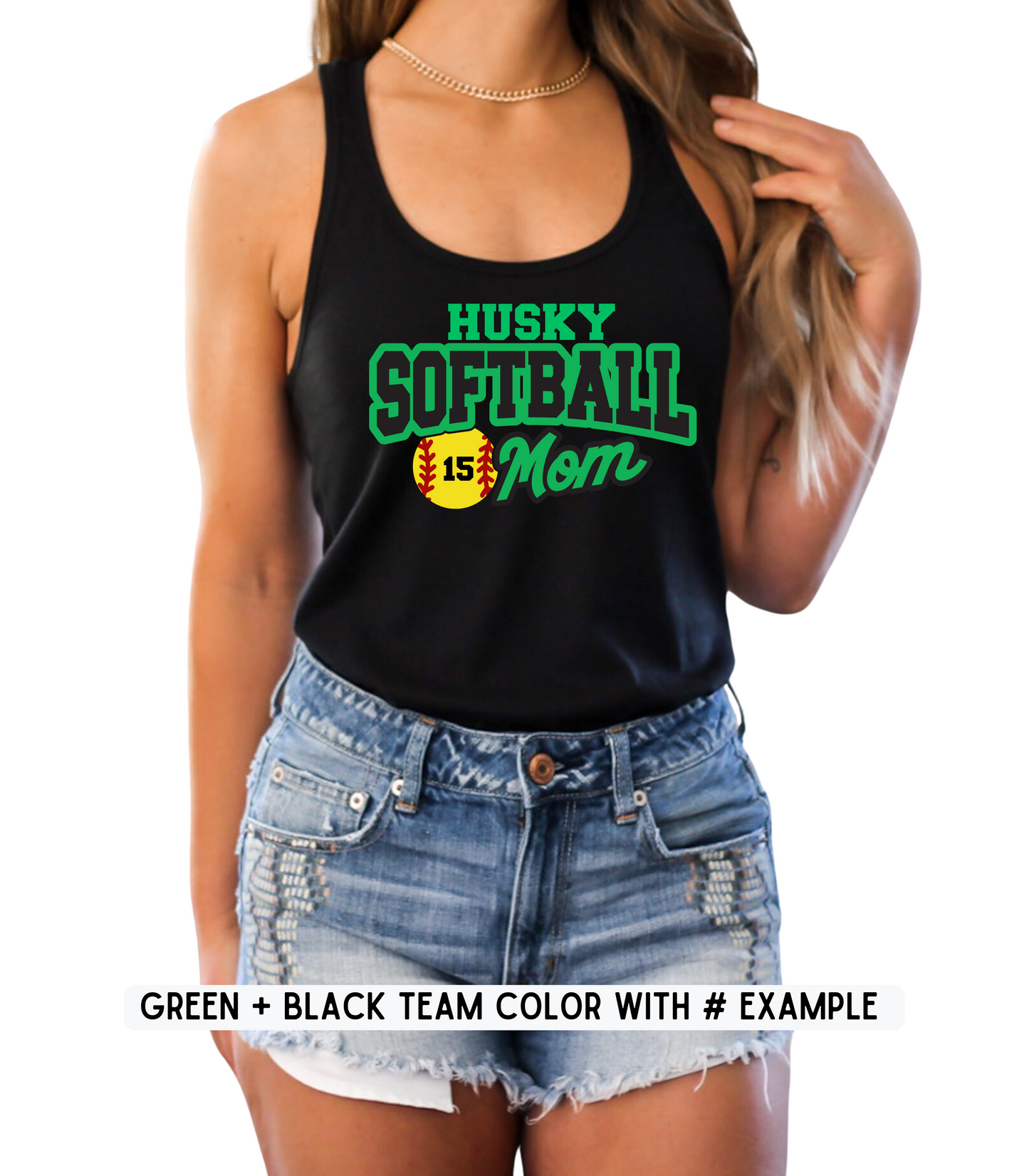 ADULT CUSTOMIZABLE SOFTBALL MOM TEE OPTIONS