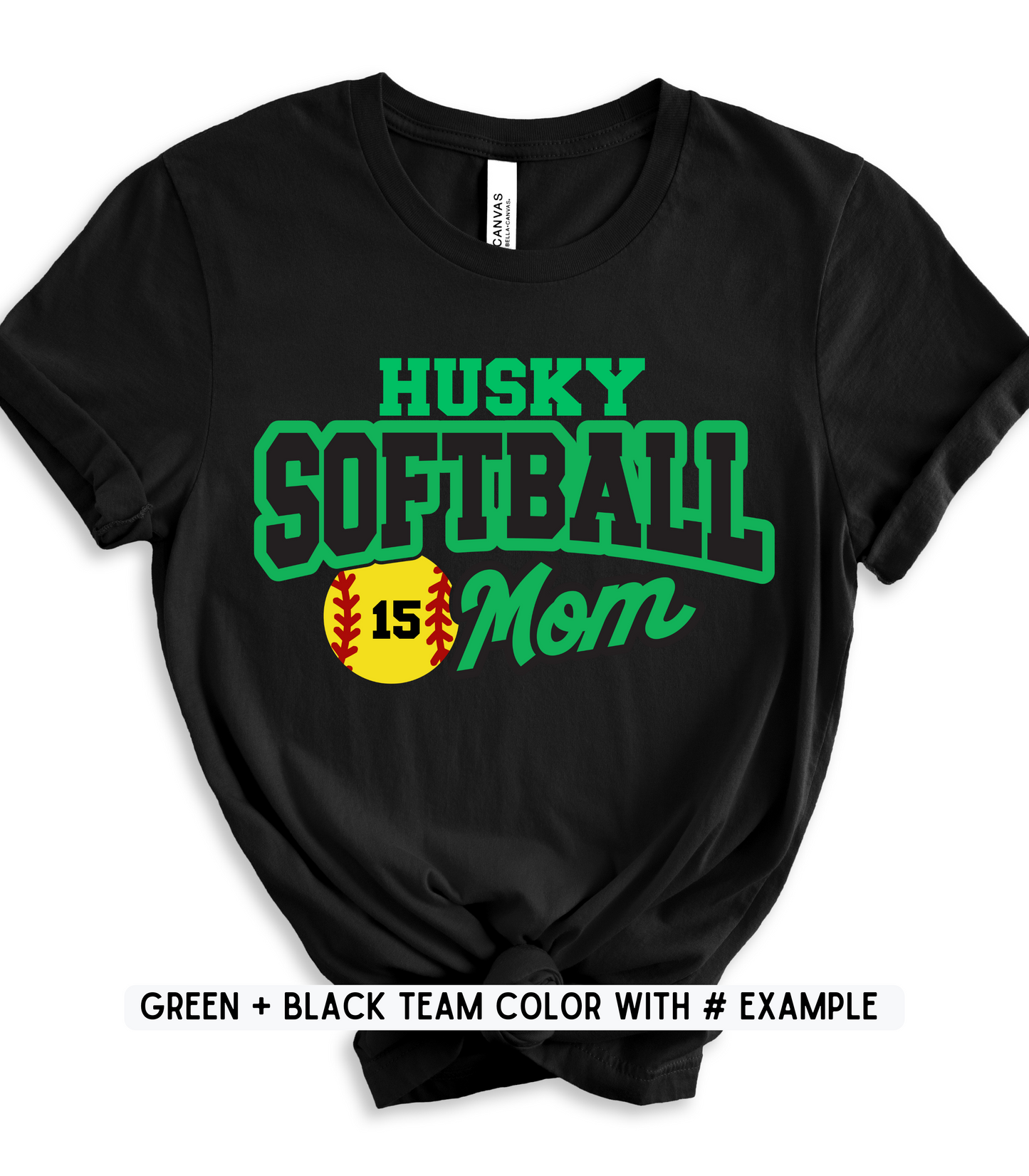 ADULT CUSTOMIZABLE SOFTBALL MOM TEE OPTIONS