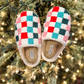 SUGAR PLUM FAIRY CHECKERED SUPER SOFT SLIPPERS