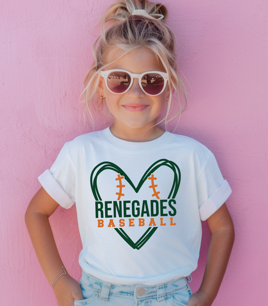 RENEGADE BASEBALL HEART - TODDLER/YOUTH
