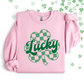 LUCKY CHECKERED CLOVER TEE/CREW