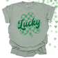 LUCKY CHECKERED CLOVER TEE/CREW