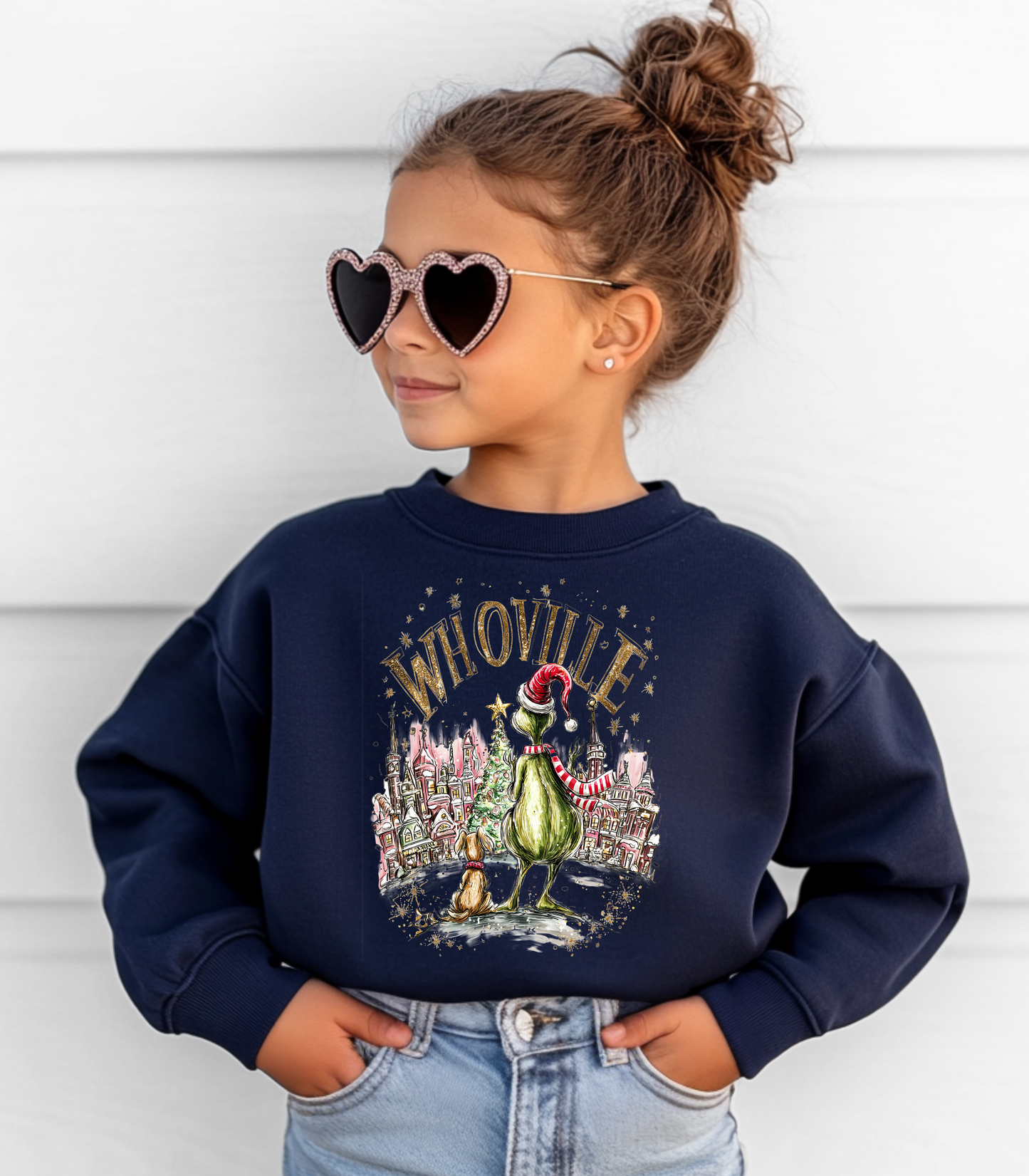 YOUTH HANDDRAWN GRINCH & MAX - TODDLER & YOUTH SWEATSHIRT OPTIONS
