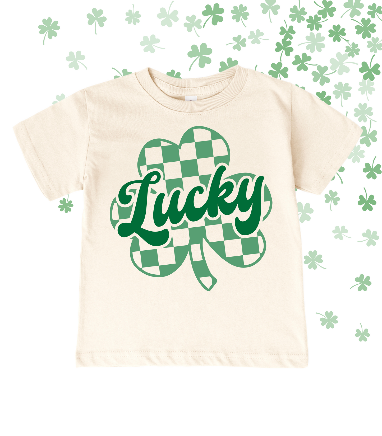 LUCKY CHECKERED CLOVER TEE/CREW - TODDLER/YOUTH