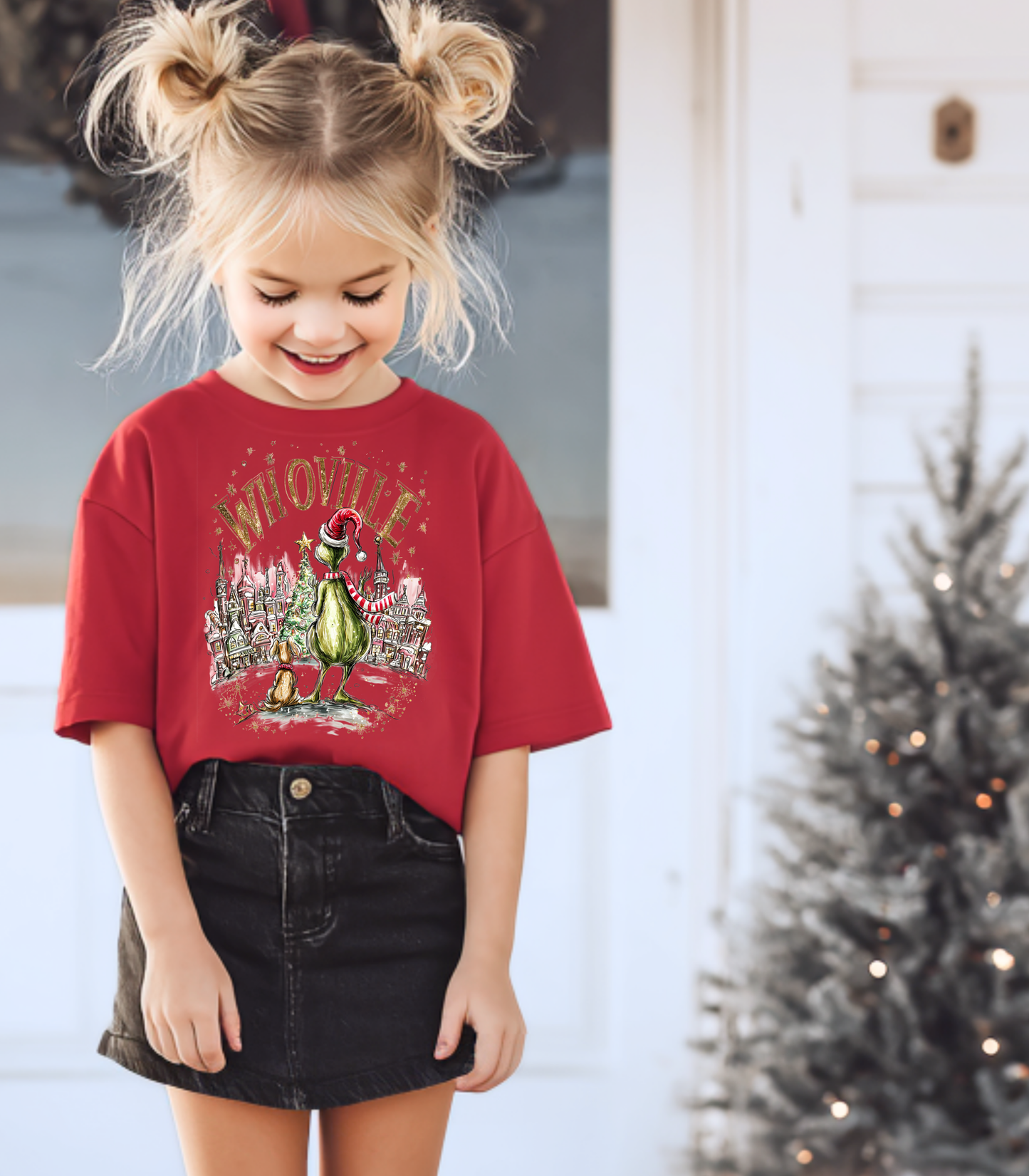 YOUTH HANDDRAWN GRINCH & MAX - TODDLER & YOUTH TEES