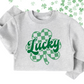 LUCKY CHECKERED CLOVER TEE/CREW - TODDLER/YOUTH