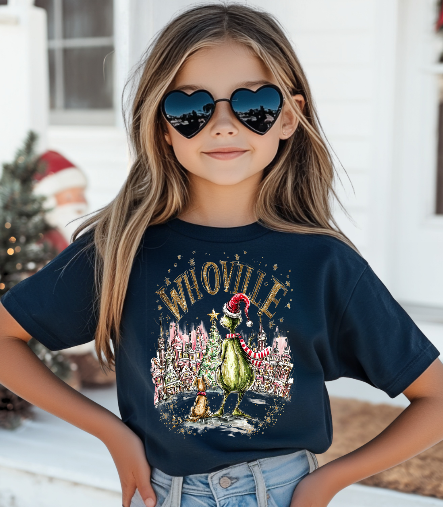 YOUTH HANDDRAWN GRINCH & MAX - TODDLER & YOUTH TEES